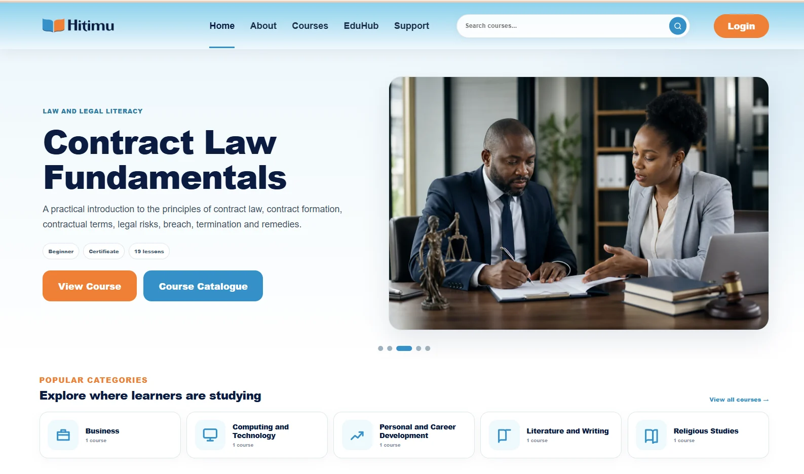 Hitimu Academy website screenshot